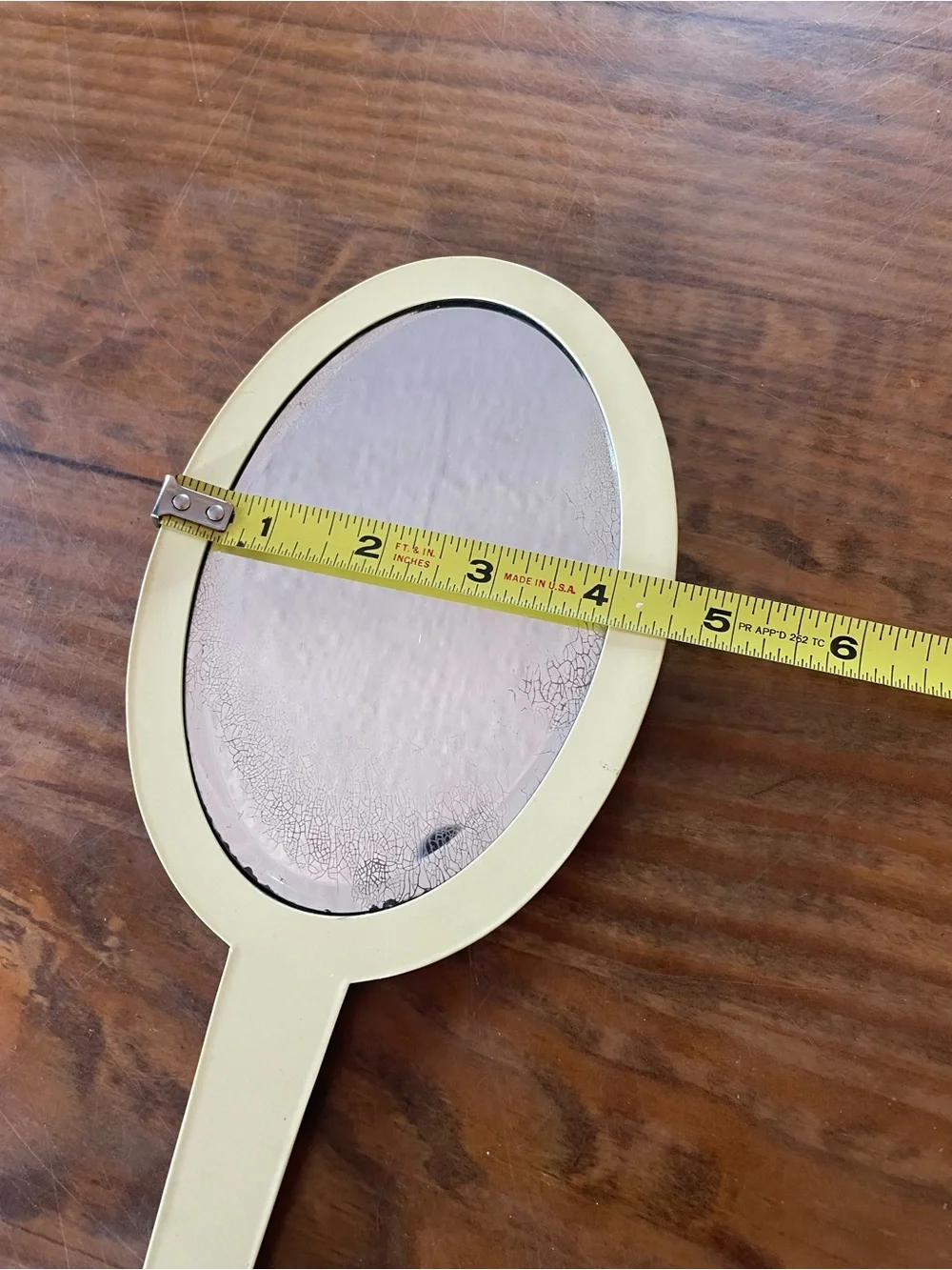 Vintage retro art deco hand mirror unique rare bathroom home decor celluloid
